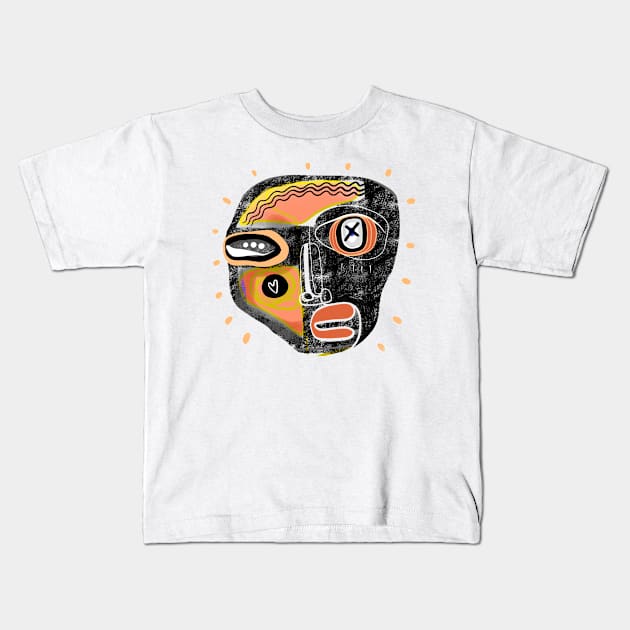 ABSTRACT FACE Kids T-Shirt by Daria Kusto